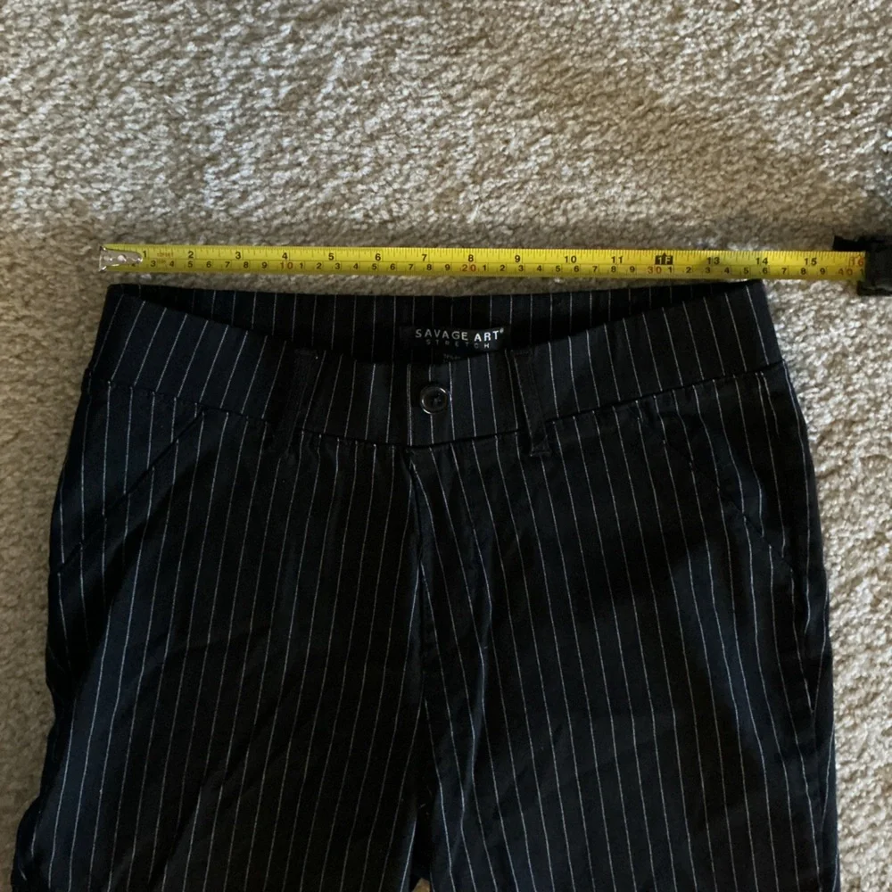 Savage Art Black Pinstripe Women’s Dress Pants - Picture 4 of 5